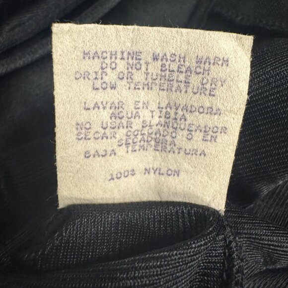 Vintage Black Nylon Slip Dress, Sheer Lace Panel Maxi, 90s Nightgown - Picture 6 of 9